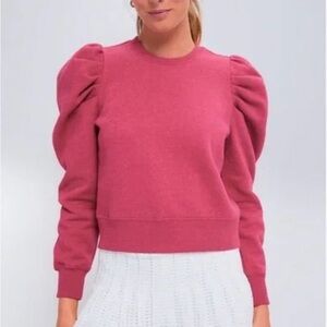 Tuckernuck Sport Pink Puff Sleeve Maisie Sweatshirt - never worn